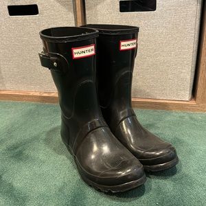 Hunter black gloss rainboots women’s size 7